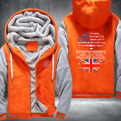 Living in America with British Roots Fleece Hoodies Jacket