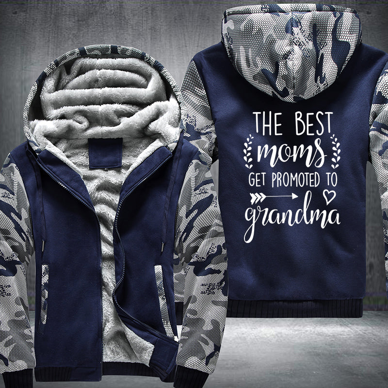 The Best Moms get promoted to Grandma Fleece Hoodies Jacket
