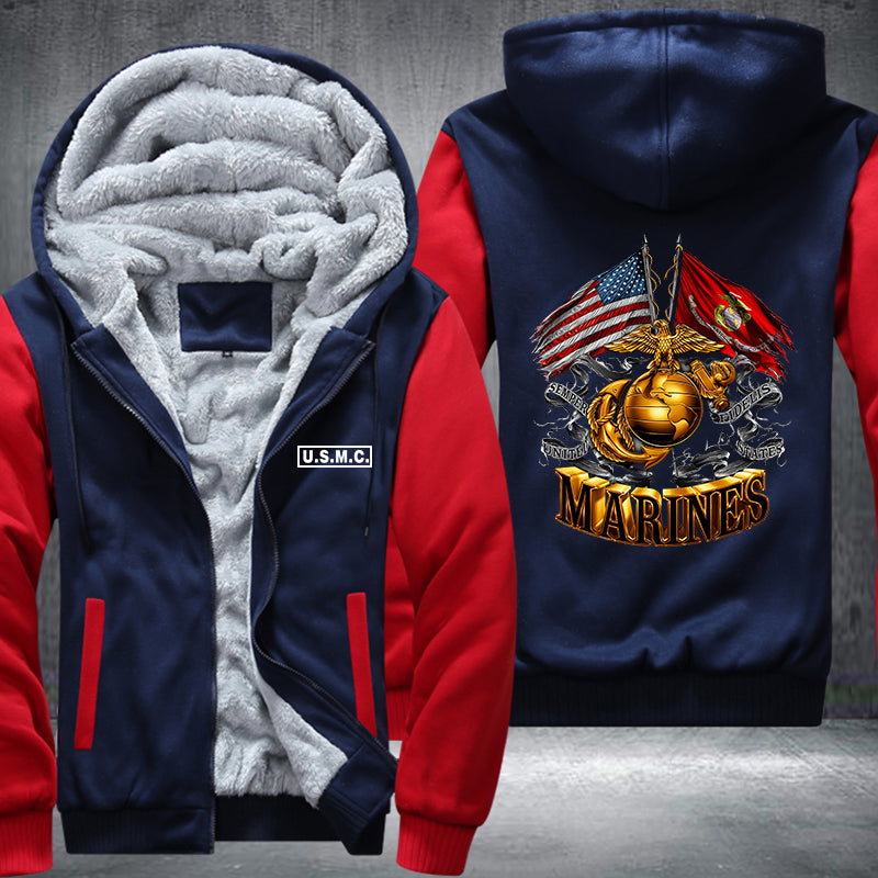 USMC MARINES Fleece Hoodies Jacket