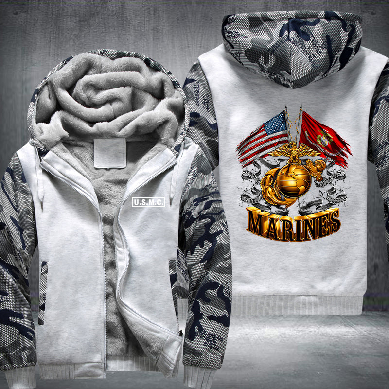 USMC MARINES Fleece Hoodies Jacket