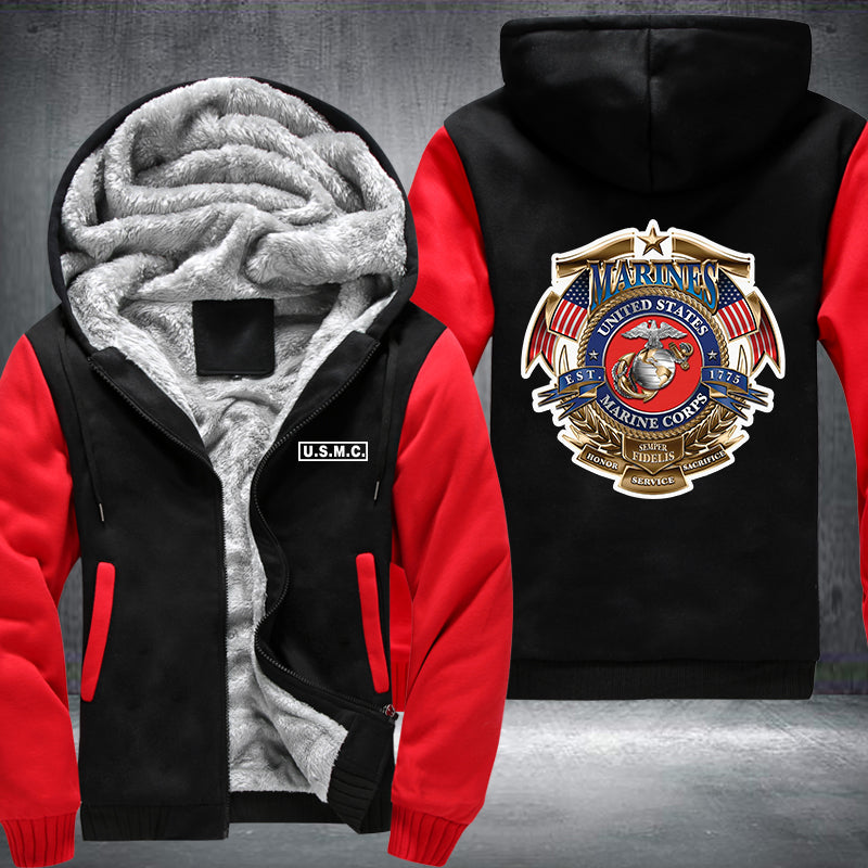 Marines United States Fleece Hoodies Jacket