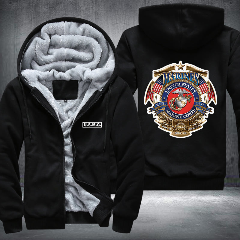 Marines United States Fleece Hoodies Jacket
