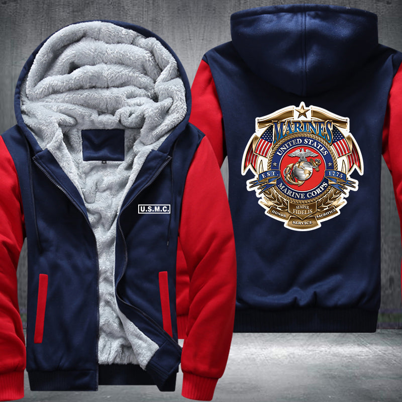 Marines United States Fleece Hoodies Jacket