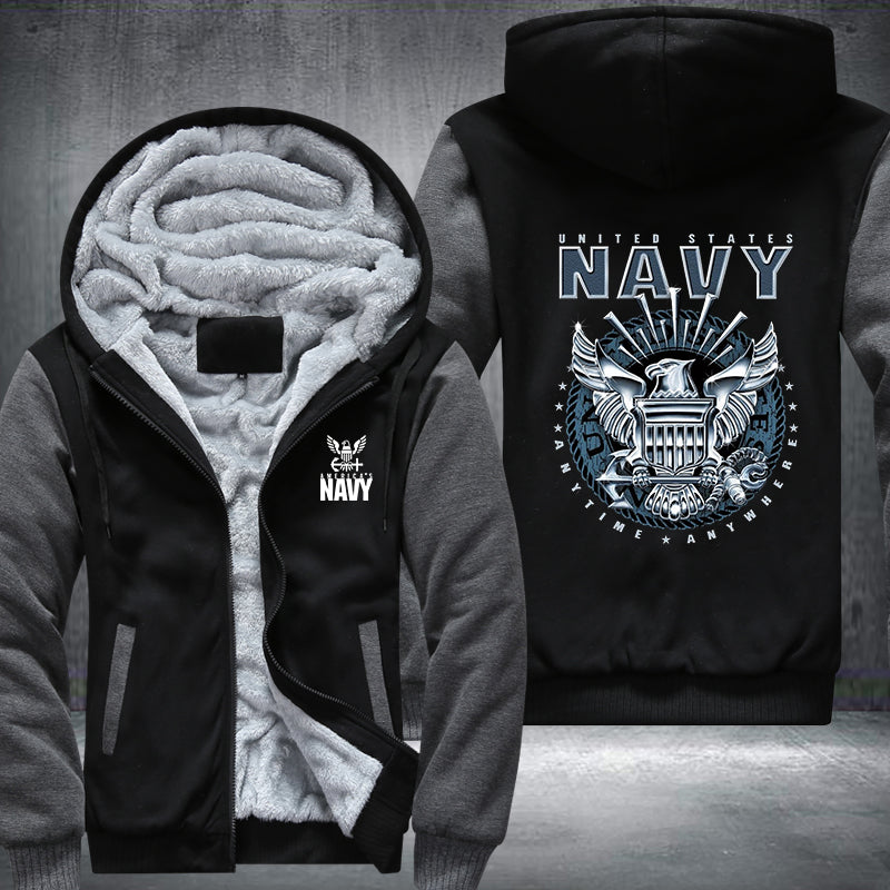 America Navy designed Fleece Hoodies Jacket