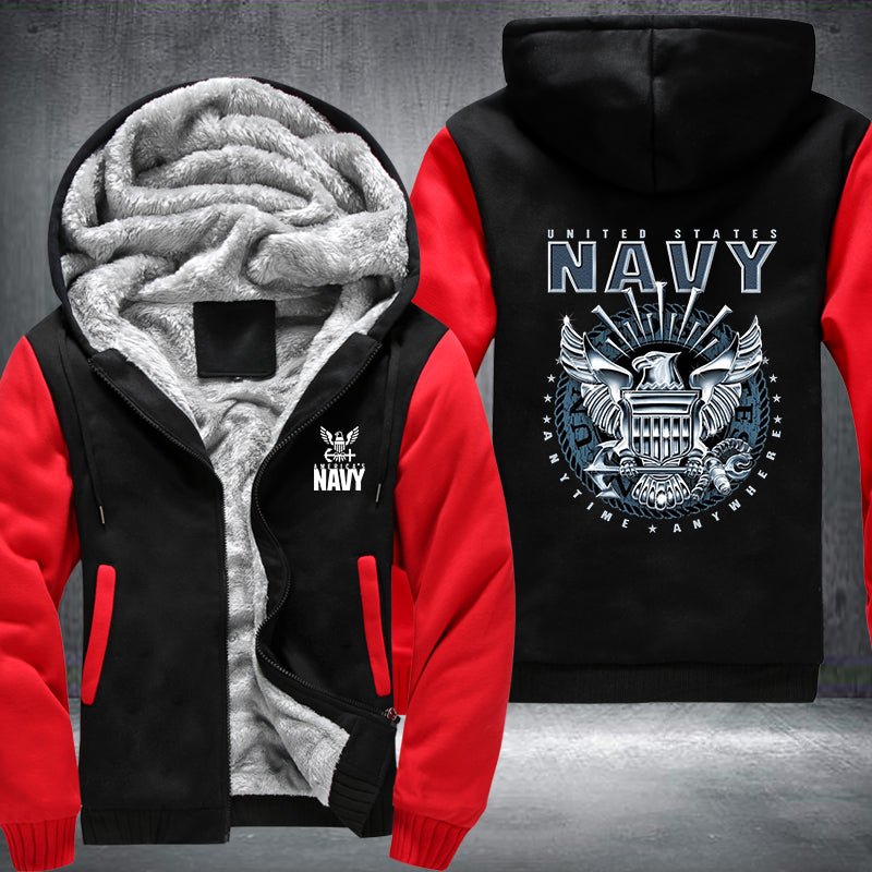 America Navy designed Fleece Hoodies Jacket