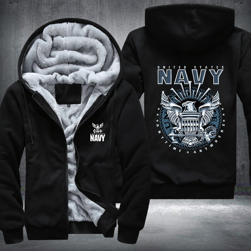 America Navy designed Fleece Hoodies Jacket