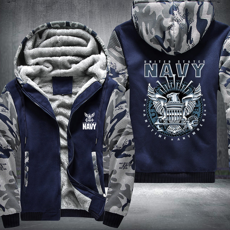 America Navy designed Fleece Hoodies Jacket