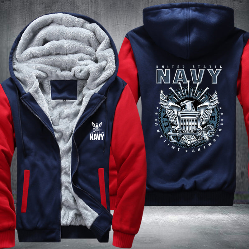 America Navy designed Fleece Hoodies Jacket