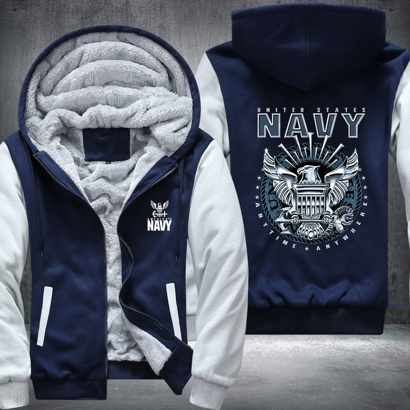 America Navy designed Fleece Hoodies Jacket