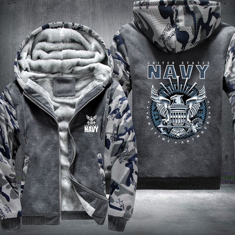 America Navy designed Fleece Hoodies Jacket