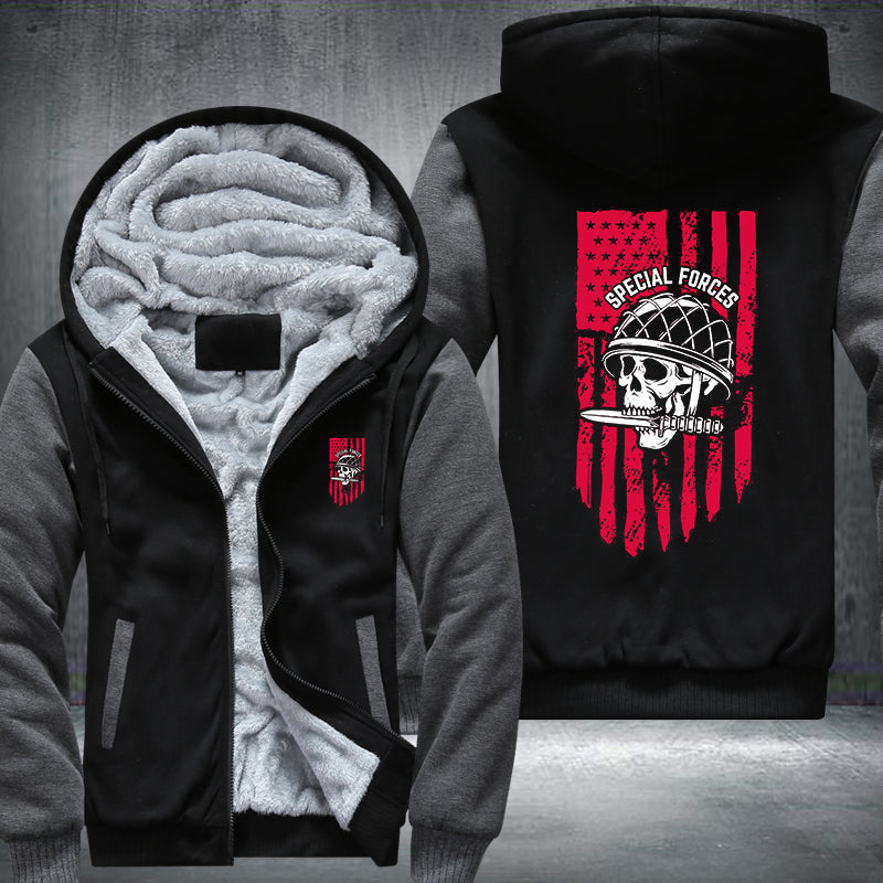 Special Force Skull Fleece Hoodies Jacket