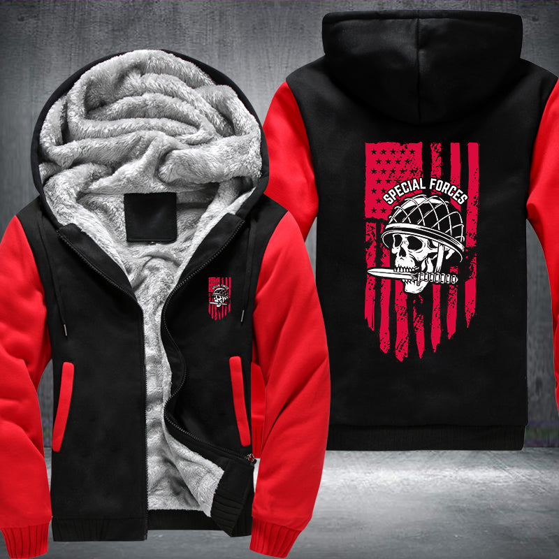 Special Force Skull Fleece Hoodies Jacket