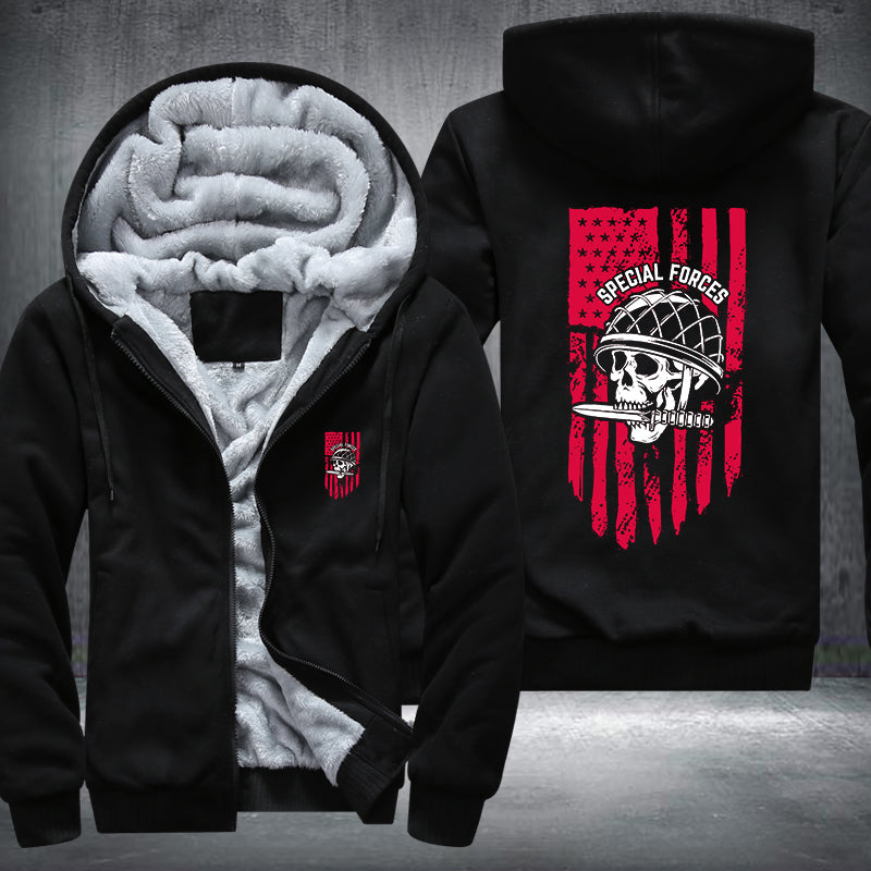 Special Force Skull Fleece Hoodies Jacket