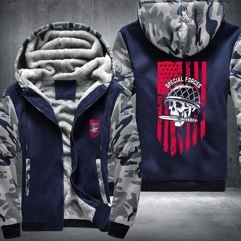 Special Force Skull Fleece Hoodies Jacket