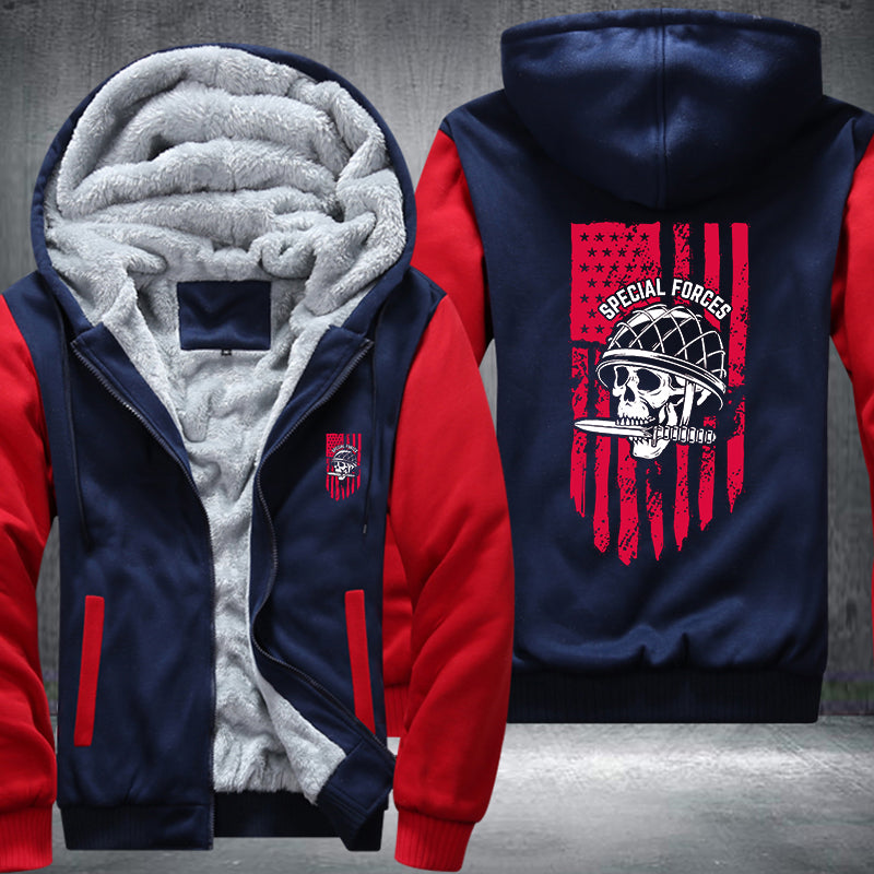 Special Force Skull Fleece Hoodies Jacket