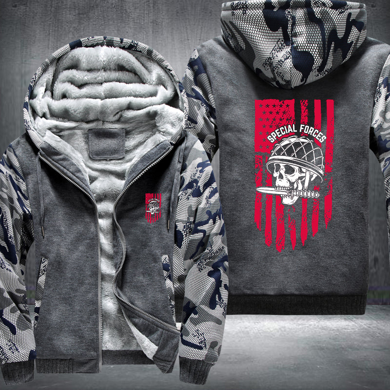 Special Force Skull Fleece Hoodies Jacket