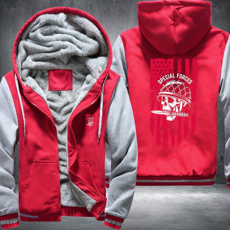Special Force Skull Fleece Hoodies Jacket