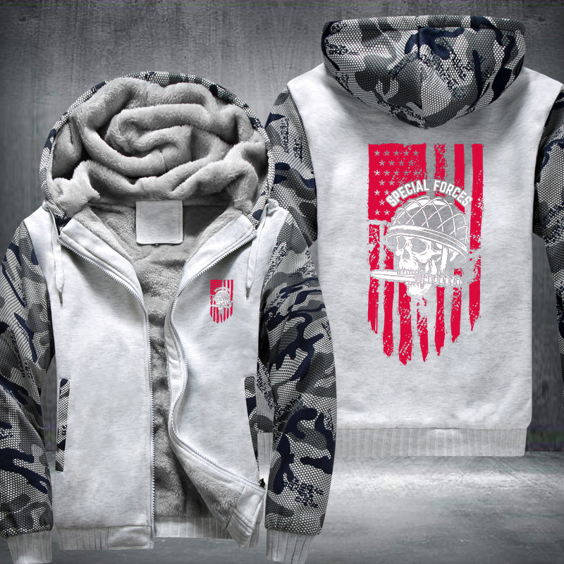 Special Force Skull Fleece Hoodies Jacket