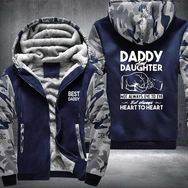 Best Dad Heart To Heart Fleece Hoodies Jacket