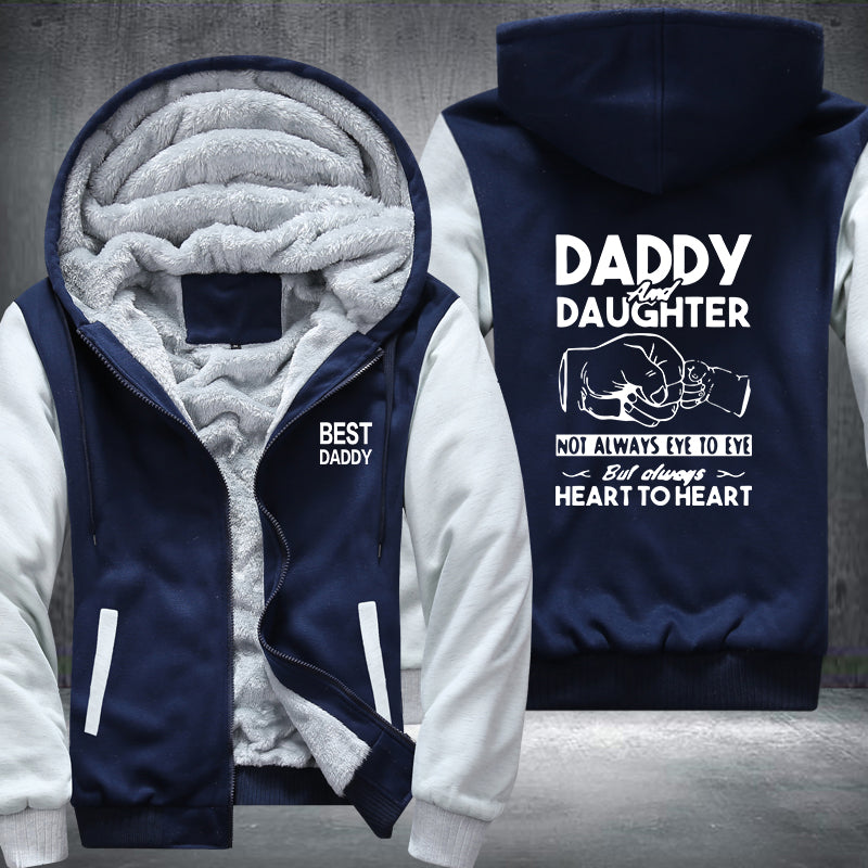 Best Dad Heart To Heart Fleece Hoodies Jacket