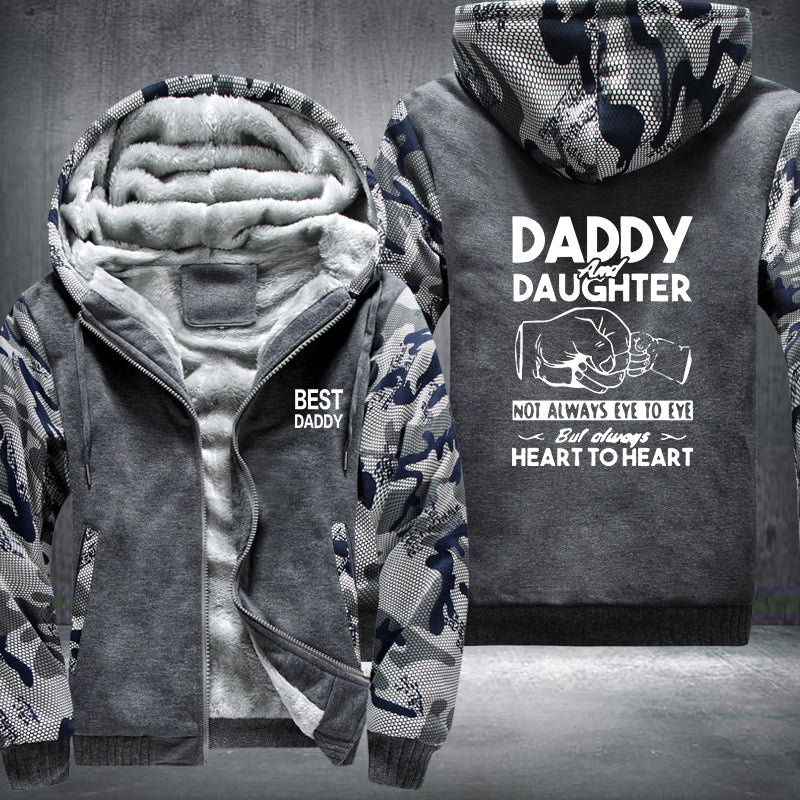 Best Dad Heart To Heart Fleece Hoodies Jacket