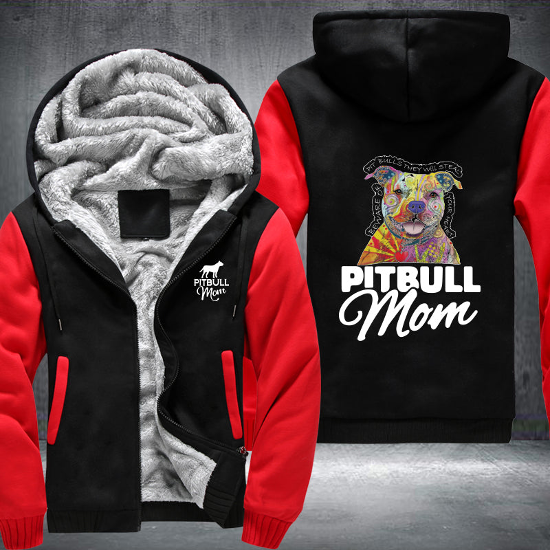 PITBULL MOM Fleece Hoodies Jacket