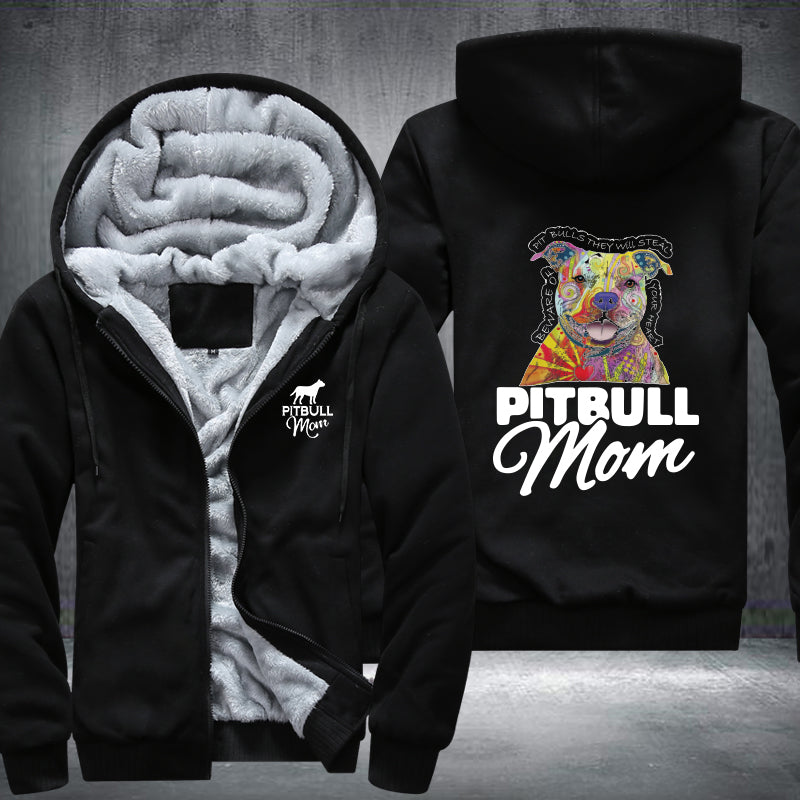 PITBULL MOM Fleece Hoodies Jacket