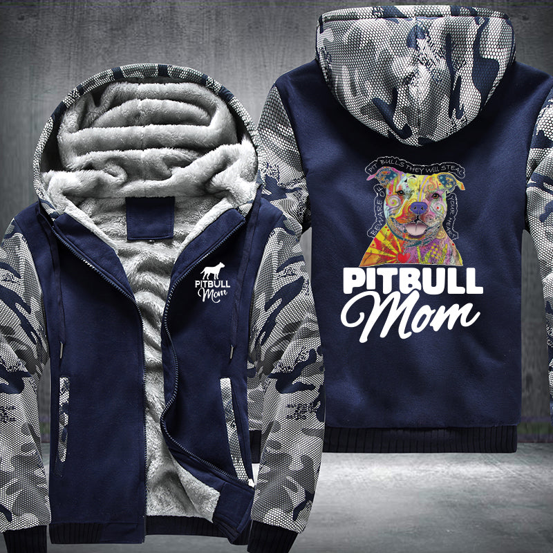 PITBULL MOM Fleece Hoodies Jacket