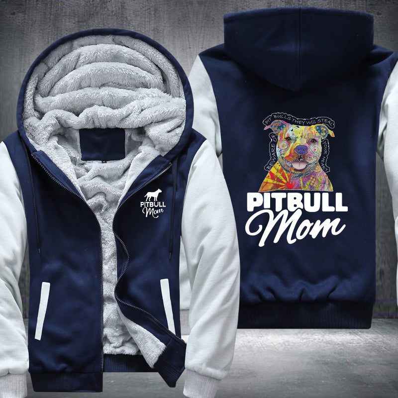PITBULL MOM Fleece Hoodies Jacket