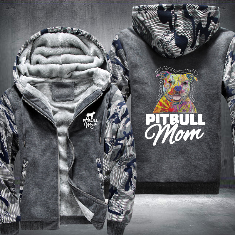 PITBULL MOM Fleece Hoodies Jacket
