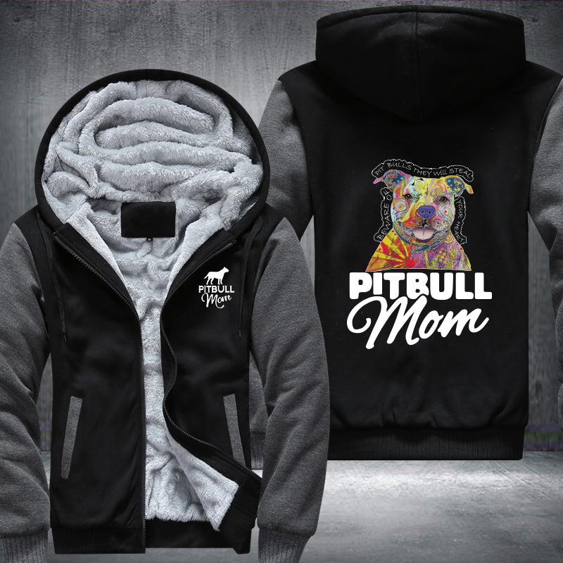 PITBULL MOM Fleece Hoodies Jacket
