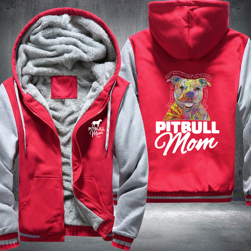 PITBULL MOM Fleece Hoodies Jacket
