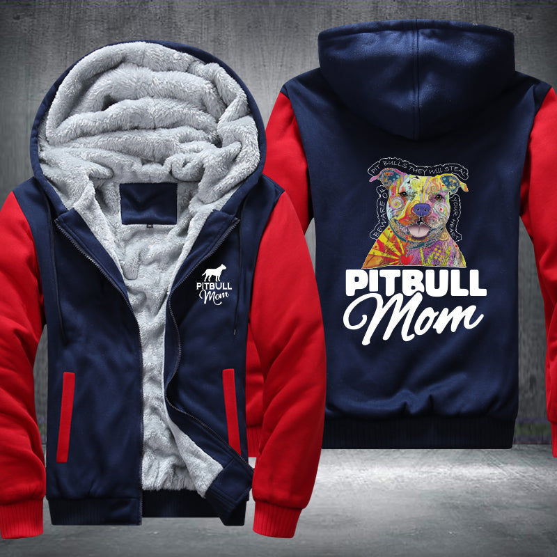 PITBULL MOM Fleece Hoodies Jacket
