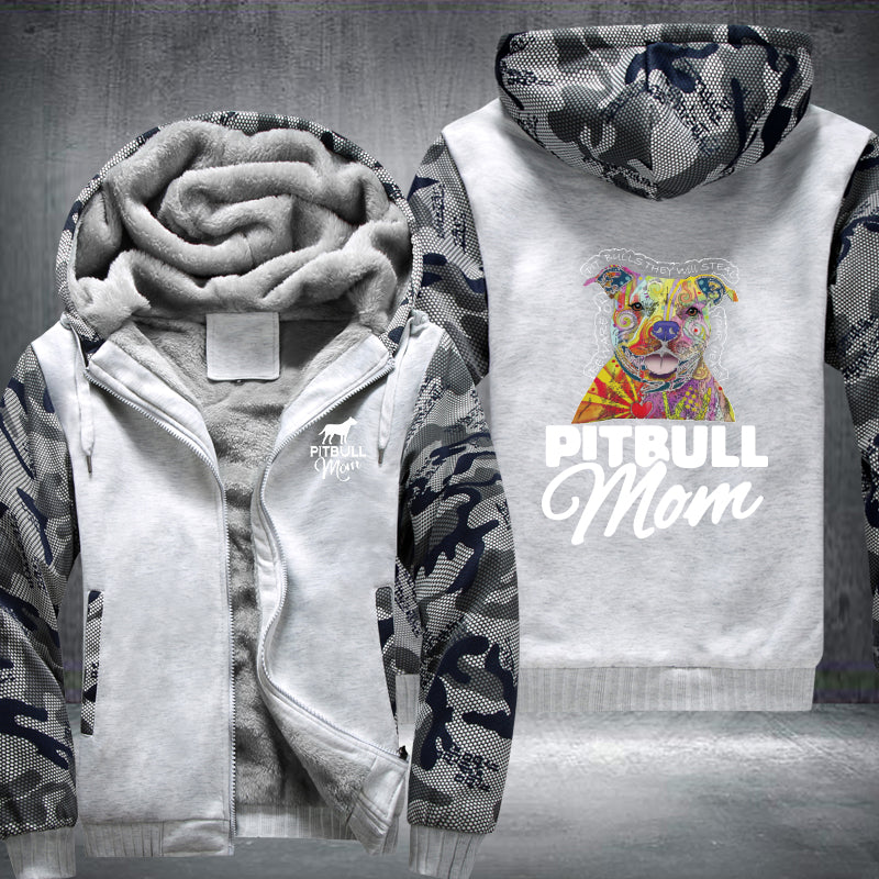PITBULL MOM Fleece Hoodies Jacket