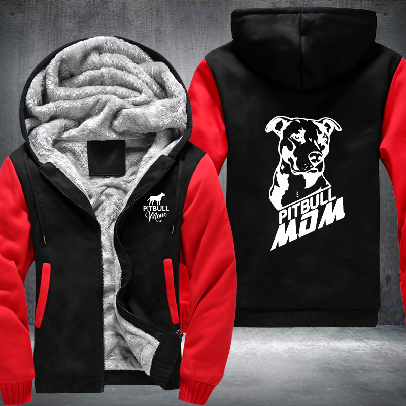 PITBULL MOM Design Fleece Hoodies Jacket