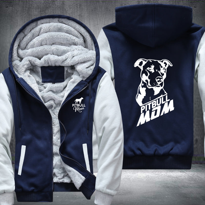 PITBULL MOM Design Fleece Hoodies Jacket