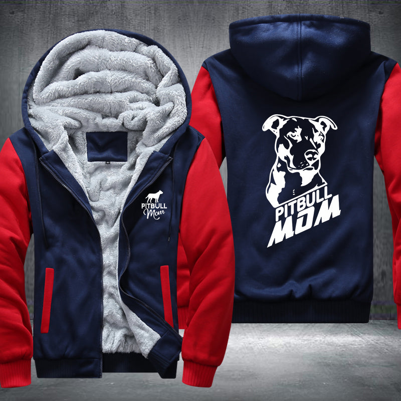 PITBULL MOM Design Fleece Hoodies Jacket