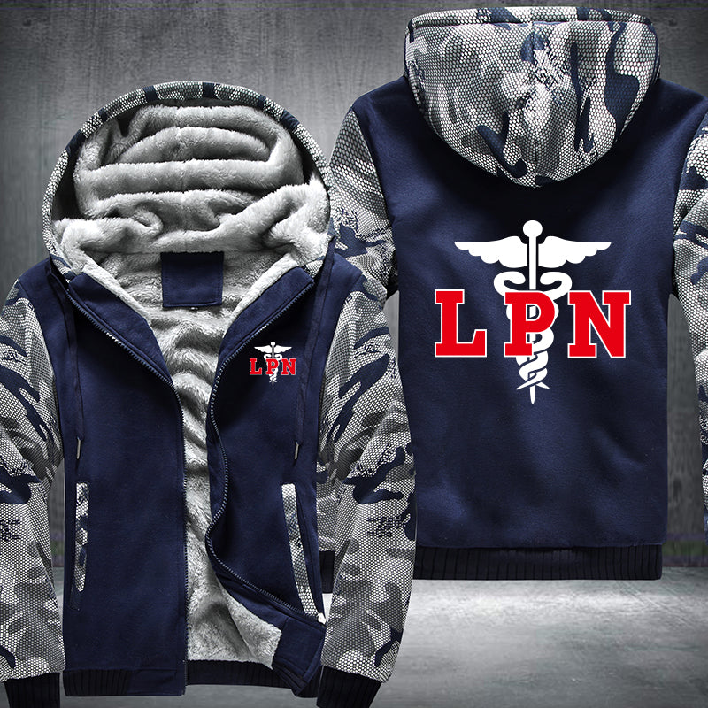 LPN Licensed Practical Nurse printed Fleece Hoodies Jacket