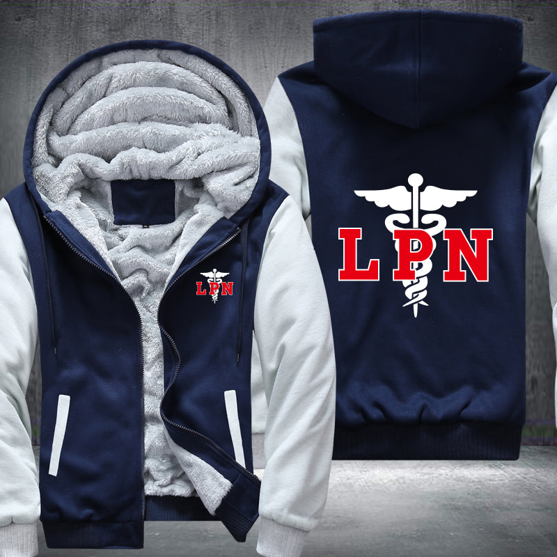 LPN Licensed Practical Nurse printed Fleece Hoodies Jacket