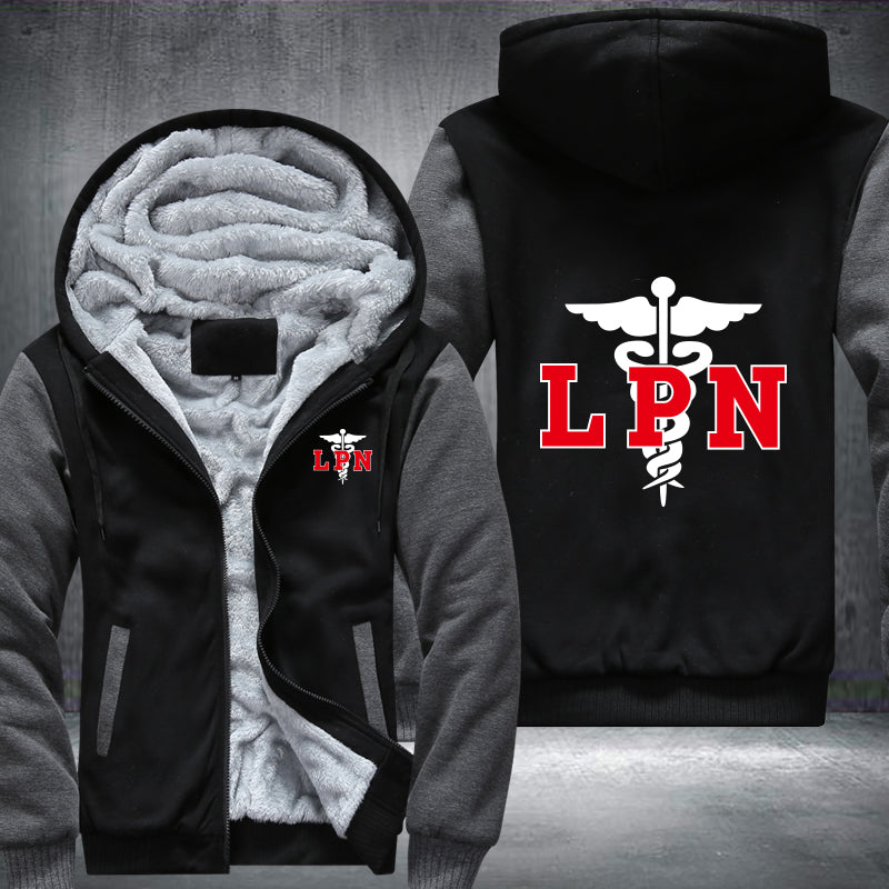 LPN Licensed Practical Nurse printed Fleece Hoodies Jacket