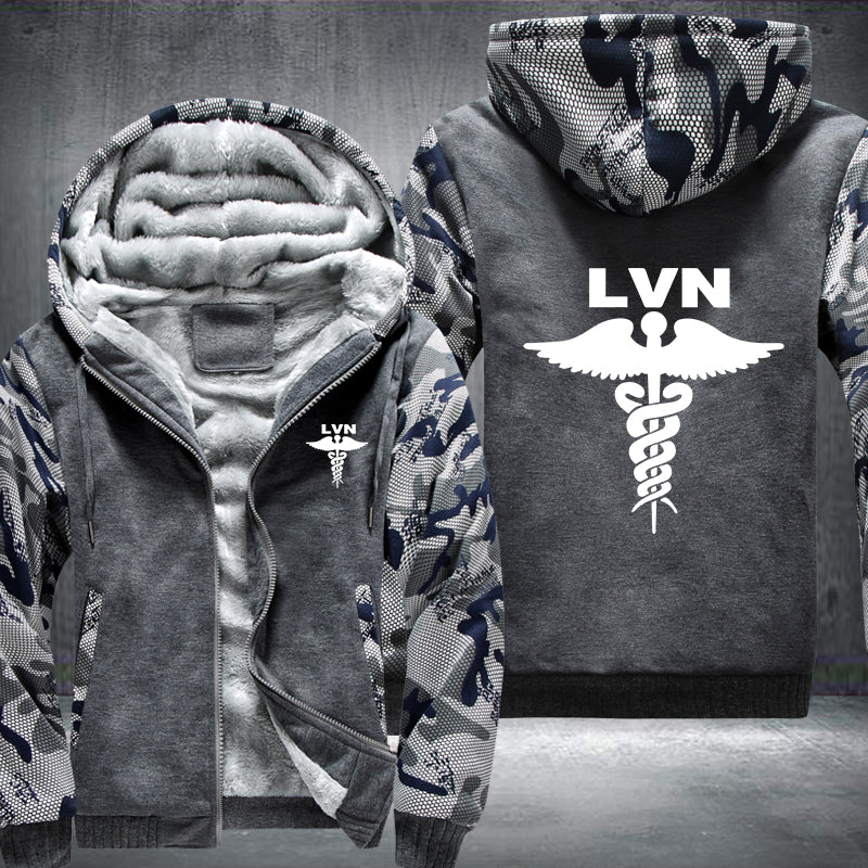 Licensed Vocational Nurse LVN printed Fleece Hoodies Jacket