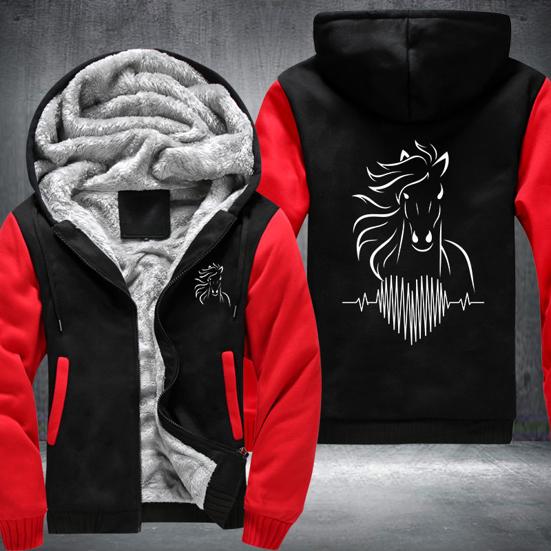 Heart Horse Fleece Hoodies Jacket