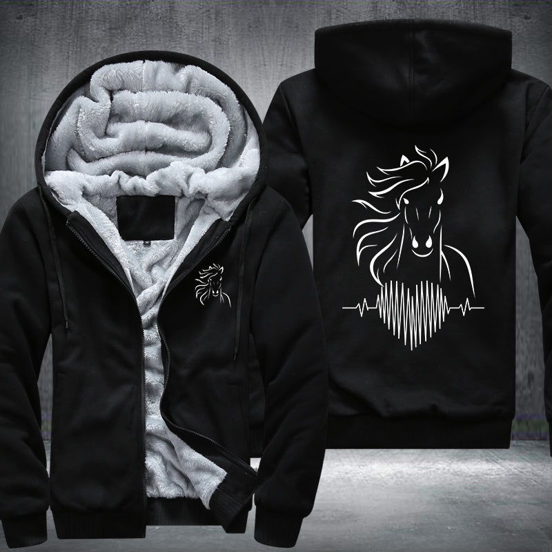 Heart Horse Fleece Hoodies Jacket