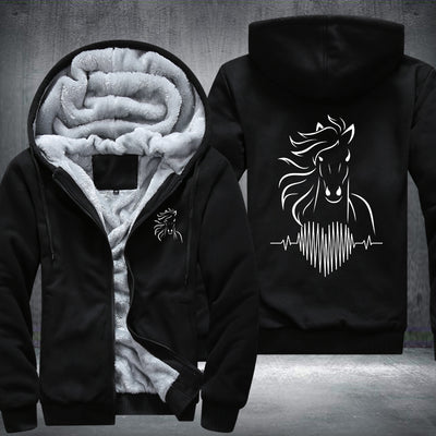 Heart Horse Fleece Hoodies Jacket