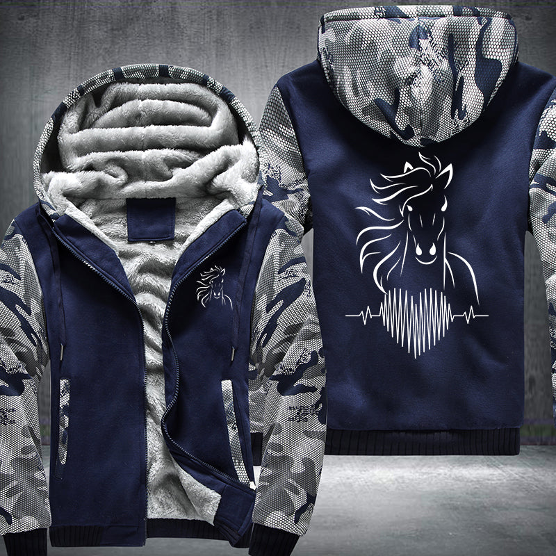 Heart Horse Fleece Hoodies Jacket