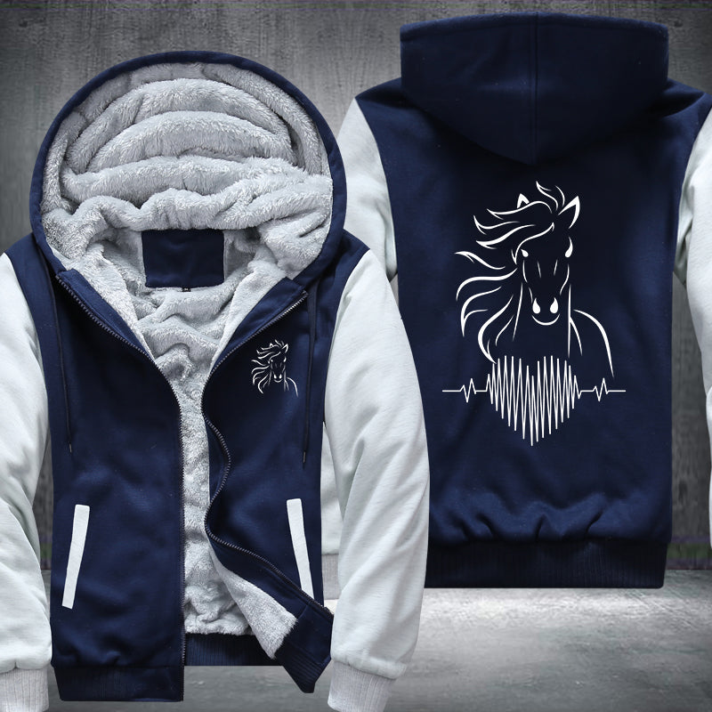 Heart Horse Fleece Hoodies Jacket