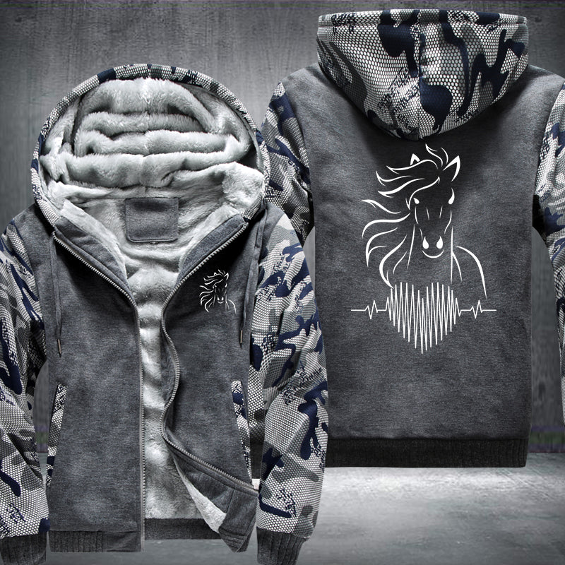 Heart Horse Fleece Hoodies Jacket
