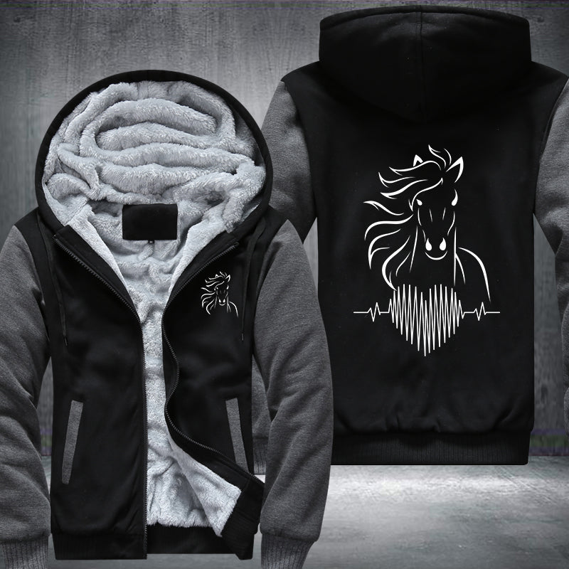 Heart Horse Fleece Hoodies Jacket