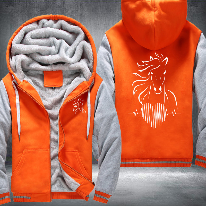 Heart Horse Fleece Hoodies Jacket