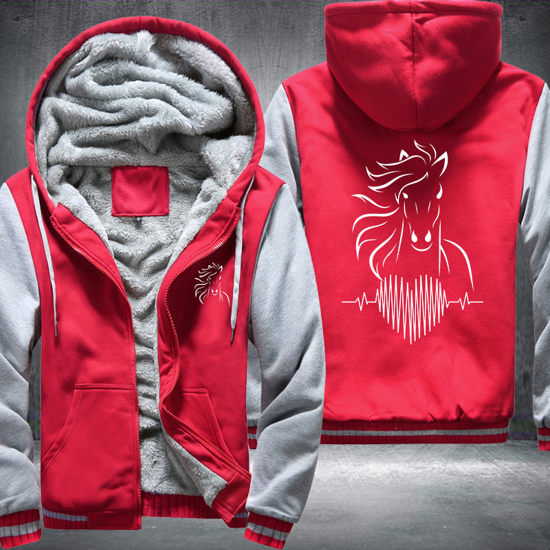 Heart Horse Fleece Hoodies Jacket